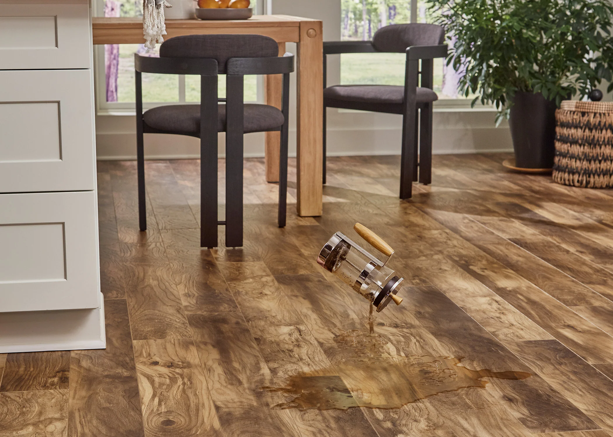 12mm American Hackberry w/ pad Water-Resistant Laminate Flooring 6.06 in. Wide x 50.6 in. Length - Image 4