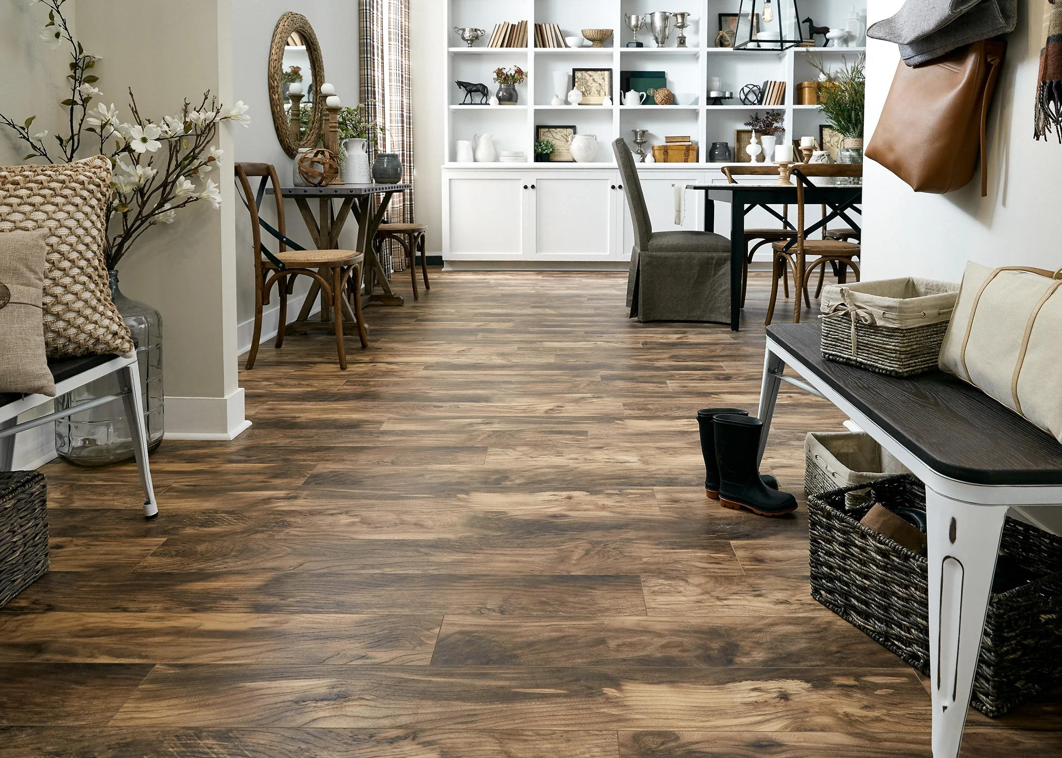 12mm American Hackberry w/ pad Water-Resistant Laminate Flooring 6.06 in. Wide x 50.6 in. Length - Image 5