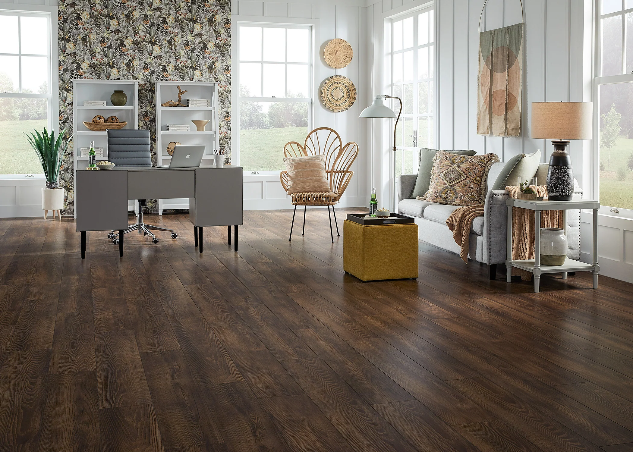 12mm Hay Penny Oak w/ pad Water-Resistant Laminate Flooring 8.03 in. Wide x 48 in. Long - Image 3