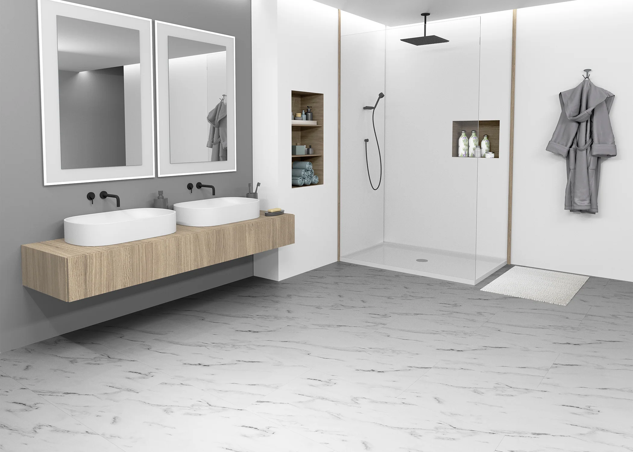 8mm Monument Marble Water-Resistant Laminate Flooring 23.66 in. Wide x 47 in. Long - Image 3