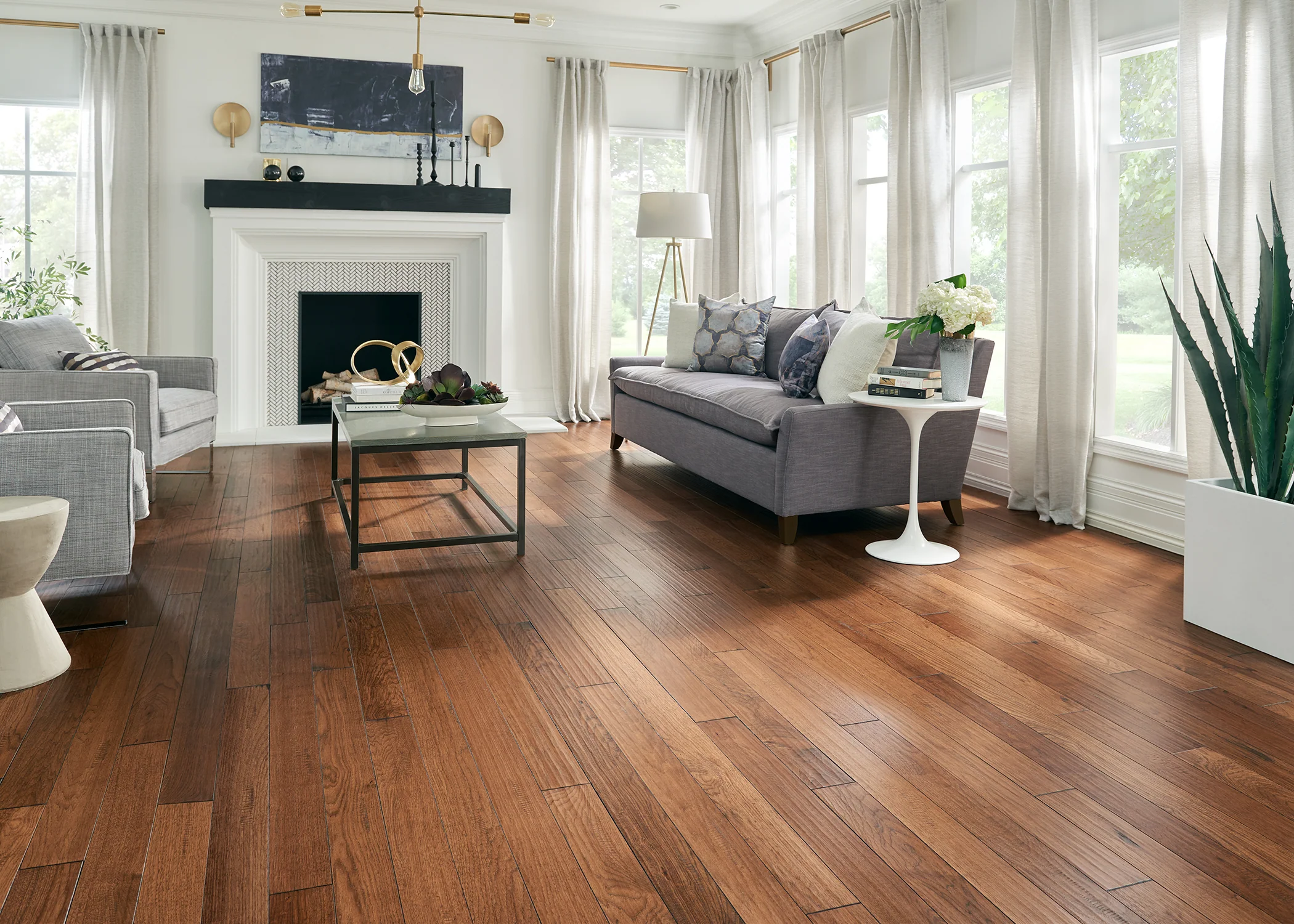 3/4 in. Summer Harvest Hickory Prefinished Solid Hardwood Flooring 4 in. Wide - Image 2